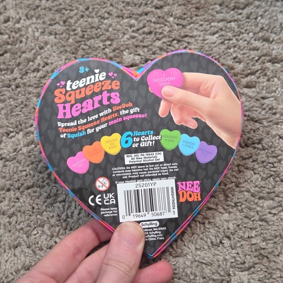 NeeDoh Teenie Squeeze Hearts Stress Ball Toy Set of 3 Valentine Gift NEW - Picture 3 of 6